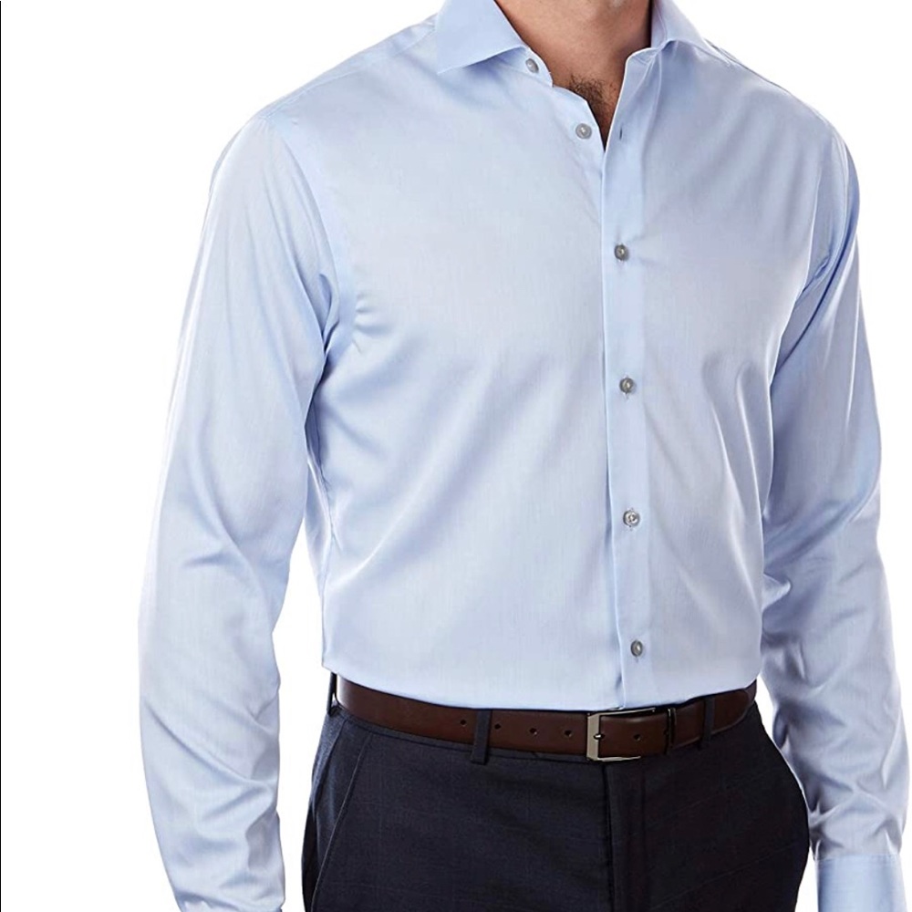 Calvin Klein Men’s Regular Fit Dress Shirt, light Blue, 16 1/2, 32/33